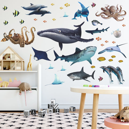 Wall Sticker Fish Aquarium - 68*93 cm - Reusable/Repositionable - Children&