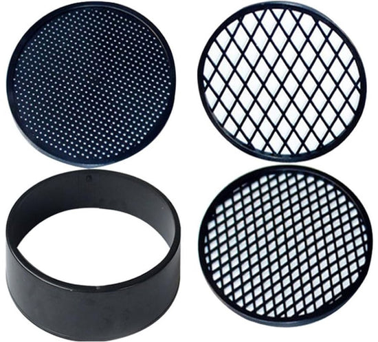 Adjustable plastic garden sieve - 4 in 1 - 12 cm - Compost sieve - Sand sieve - Round - Black - for domestic plants