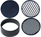Adjustable plastic garden sieve - 4 in 1 - 12 cm - Compost sieve - Sand sieve - Round - Black - for domestic plants