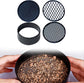 Adjustable plastic garden sieve - 4 in 1 - 12 cm - Compost sieve - Sand sieve - Round - Black - for domestic plants