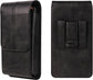 Phone Bag - Black - 15.5*8*2cm - PU Leather - For 6.1 Inch Mobile Phones - With Belt Clip - With Credit Card Slot - Phone Holder Belt Men - Waist Bag - Outdoor Belt Bag - Suitable for Hiking/Outdoor Sports