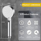 Shower head - 5 jet types - Wellness - 5 spray modes - silver - Better skin - Hand shower - Antibacterial - Anti-limescale protection - Anti-rust