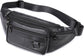 Belt bag - Phone bag - Crossbody - Pouch bag - Leather - Black - 19 x 11 x 3 cm - 6 compartments - Durable - Waterproof - for Travel, Outdoor, Hiking, Sports