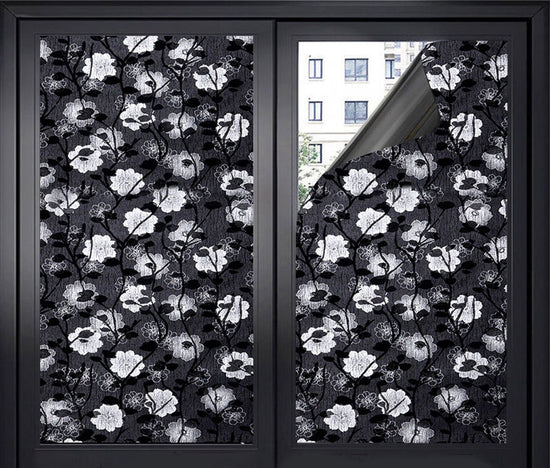 Window Film - Blackout Window Film - Blackout Window Film - Sun Protection - Anti-glare - Adhesive Window Film - Blackout Cloth - Black - Including scraper - Easy installation - Window sticker - 45x100cm - Supplied with self-adhesive backing - F