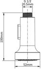 Extendable faucet head - Kitchen faucet head - Spray head - Faucet connector - Faucet attachment - Universal G1/2 - Faucet extension - 2-function - ABS chrome plated - silver - 100*52*52mm