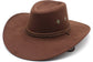 Beanie - Hat - Cowboy Hat - Hunter Hat - Polyester - Brown - 56-58 cm Head Circumference - Unisex - Wide Brim Hat