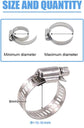 20 pieces - Hose clamp set - hose clamps - 10-16 mm - Clamp set for the garden hose, drain hose or shower hose - silver - stainless steel