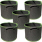 5 pieces - Plant growing bag - Grow bag - 5 Gallon - Grow pot - Plant bag - Sustainable - Reusable - Plant basket - Flowers - 25x30 CM - Black - non-woven fabric