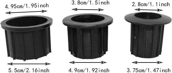 Set of 3 - Parasol base adapter inserts - Reduction rings - 48/38/32 mm center column - Replacement parts for parasol bases - Mounting for outdoor parasol pole