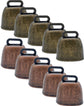 10 Pieces - Cowbell - Cowbells - Decorative Cowbells - Farm - Bell - Grazing Cowbell - Metal Cow Bell Bells - Goat Bell - Animal Gift - Bronze*5+red bronze*5 - Metal - 35*37mm