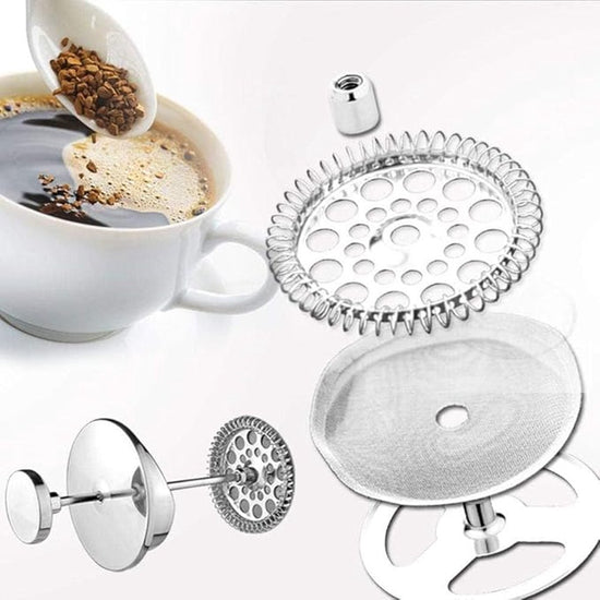 6 pieces - Coffee filter - Reusable - French Press replacement filters Mesh filters replacement - 10.2cm - silver - stainless steel