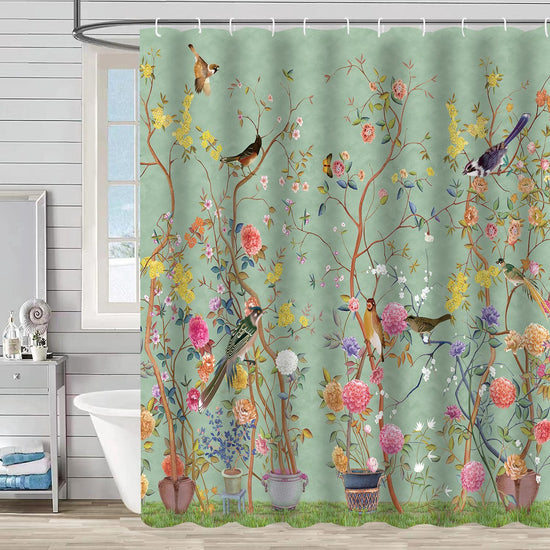Shower curtain - Waterproof - bath curtain - bathroom curtain - Printed shower curtain - Polyester - 150*180cm - green