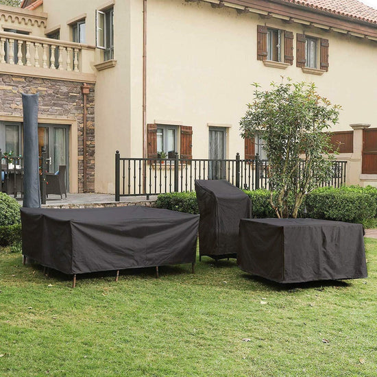 Garden furniture cover - waterproof - durable - 210D Oxford cloth - 240*140*90cm - black - outdoor - Protective cover for garden table and chair - Dustproof and waterproof