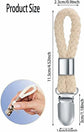 Towel hooks - 10 pieces - Tea towel hooks - Towel clips - Iron and cotton rope - beige and silver - 2.3x11.5cm - for hanging tea towels, beach towels, bath towels
