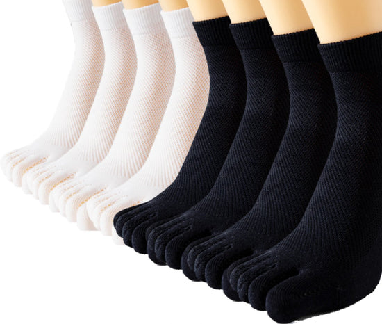 Pairs - Toe Socks - Yoga Socks - Runner Toe Socks - Black, White - Socks - Men&