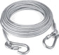 Dog leash cable - 5mm * 3m - stainless steel - silver - dog chains - with double fastening stainless steel buckle - camping accessories - dog game ground stake - heavy-duty dog chain - exhaust leash for animals