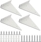 Wall shelf brackets - 4 pieces - shelf brackets - brackets - iron - white - 140 x 130 x 27 mm - multifunctional - wall mounted - heavy - invisible - for wall mounting hidden wooden shelf