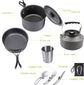 Cookware - 9-piece - for camping, outdoor, hiking, picnic, BBQ, foldable camping pans - safe and BPA - Suitable for 2-3 people camping pan set