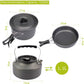 Cookware - 9-piece - for camping, outdoor, hiking, picnic, BBQ, foldable camping pans - safe and BPA - Suitable for 2-3 people camping pan set