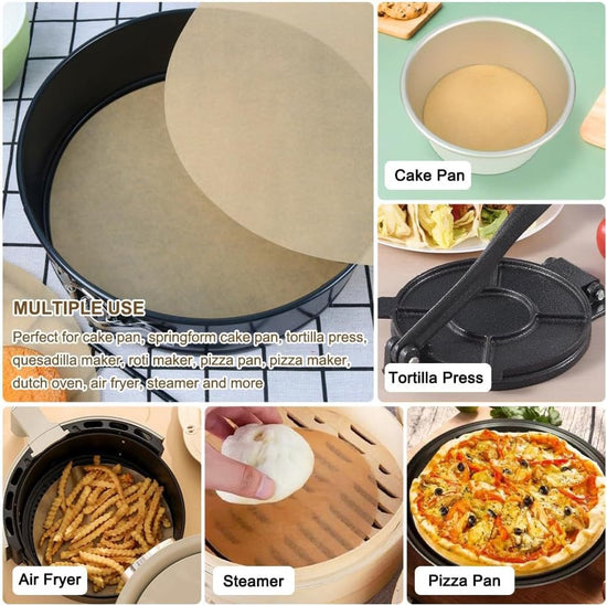 Baking paper - 100 pieces - 30 cm - Round - Parchment paper - for baking cookies, bread, meat, pizza, air fryer