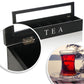 Tea box - Tea box 6 compartments - Wooden tea box - Suitable for loose tea - Black