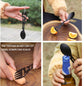 Stainless Steel Spoon and Fork - 10-in-1 Multi-Tool - Works as a combination spoon, fork, knife, bottle opener and wrench - Ideal for picnics, travel, backpacking, hiking and fishing - Black