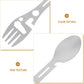 Stainless Steel Spoon and Fork - 10-in-1 Multi-Tool - Works as a combination spoon, fork, knife, bottle opener and wrench - Ideal for picnics, travel, backpacking, hiking and fishing - Silver