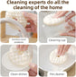 Double-sided dishwashing brush - Sponge brush with suction cup - 1 base + 2 refillable sponges - Scratch-free kitchen brush - Beige