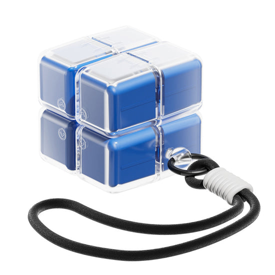 Medicine box - 7-day medicine box - Weekly pill box - Portable pill box for travel - Easy to open - 8 compartments - For storing vitamins and medicines - Blue