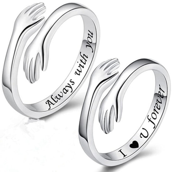 Compatible with S925 Sterling Silver Adjustable Hug Ring for Women and Teenage Girls