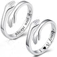 Compatible with S925 Sterling Silver Adjustable Hug Ring for Women and Teenage Girls