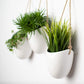 3-Pack White Ceramic Wall Pots