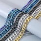 Cuban Link Chain Necklace for Men 50cm 316L Stainless Steel 15mm Width Multicolor