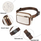 Women Black Crossbody Waist Bag PU Leather Belt Bag Travel Bag