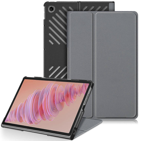 Heat Dissipation Protective Stand for Lenovo Tab Plus 11.5 inch TB351FU Tablet in Leather Grey