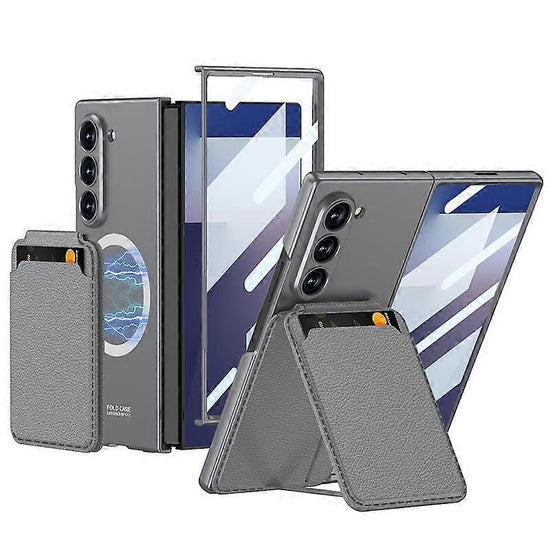 Magnetic Card Slot Case For Compatible with Samsung Galaxy Z Fold7 5G Samsung Grey
