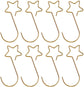 Gold Star Christmas Tree Baubles Hooks, 100 Pack for Decoration