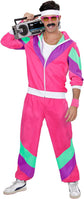 Widmann - Costume Jogging Pants Pink 80s Outfit Jogging Suit Carnival Costume, Multicolored XL