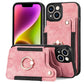 iPhone 11 Compatible Leather Case with RFID Blocking Multi-Functional Card Holder Lanyard Anti-Theft Ring Light Purple