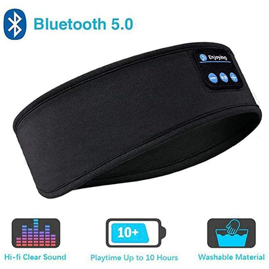 Wireless Headband Headphones Compatible with All Devices for Running Sleeping Music Black