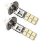 2 pcs H1 LED Headlight Bulbs Kit 6000K Super White 55W Fog Light with 12 SMD 5050 Chips