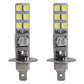 2 pcs H1 LED Headlight Bulbs Kit 6000K Super White 55W Fog Light with 12 SMD 5050 Chips
