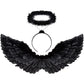 Halloween Devil Feather Wings for Kids Black Costume Accessories