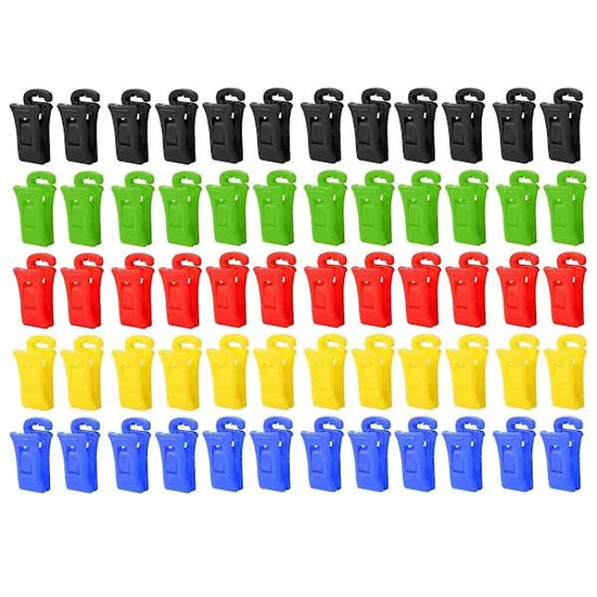 Sock Clips 60 Pack for Washing Machine and Dryer, Laundry Clips with Hooks, Sock Holder Set