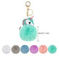 6-Pack Cute Animal Pom Pom Keychain, Faux Plush Fluffy Keychains For Girls