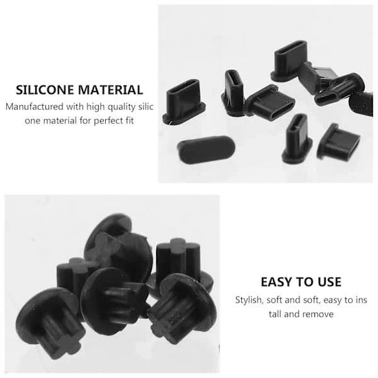 USB C Dust Cover 10 Pairs Small Phone Port Earphone Jack Compatible with Various Smartphones