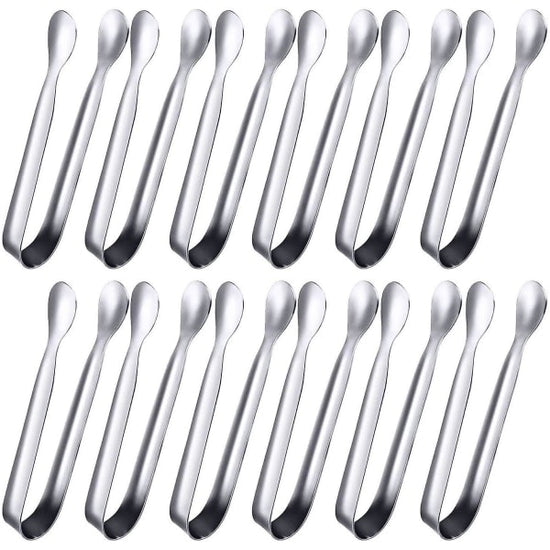 Small Stainless Steel Serving Tongs 12 Pack - Mini Sugar Tongs, Ice Tongs Compatible with Various Brands