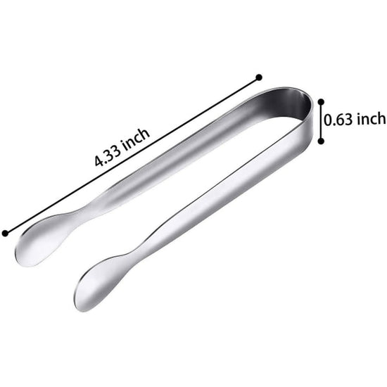 Small Stainless Steel Serving Tongs 12 Pack - Mini Sugar Tongs, Ice Tongs Compatible with Various Brands