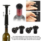 Black Wine Vacuum Pump with 4 Vacuum Wine Stoppers, Wine Preservation Tool