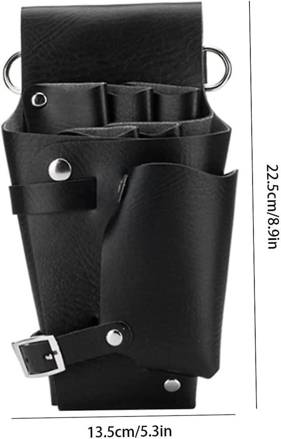 Hairdressing Tools Universal Leather Waist Bag with Scissors Comb Pockets for Salon and Barber Use